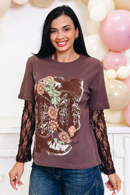 Floral Cowgirl Top - 2 Colors!