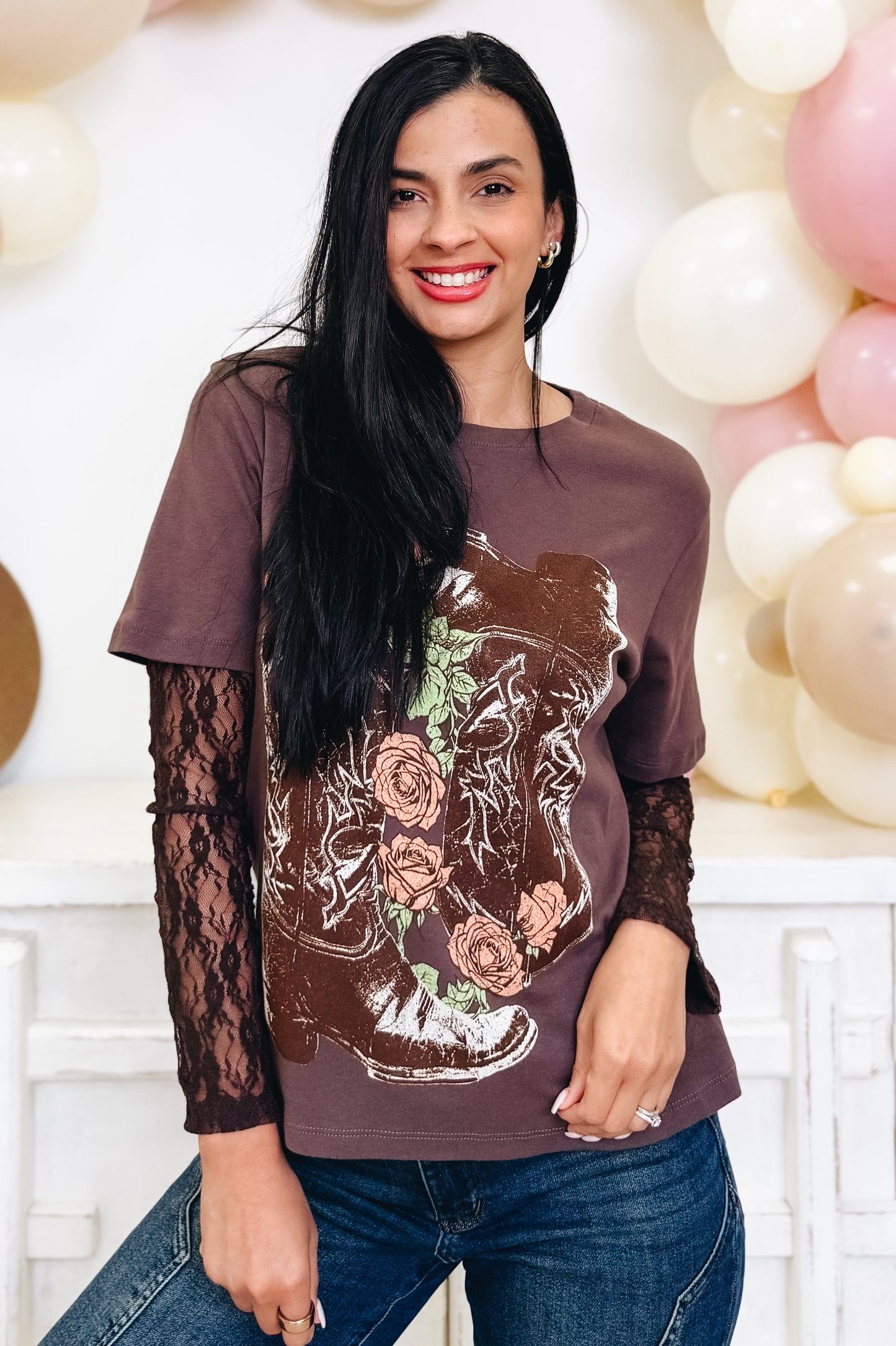 Floral Cowgirl Top - 2 Colors!