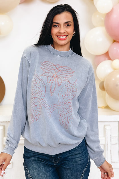 Country Western Embroidered Sweatshirt - 3 Colors!