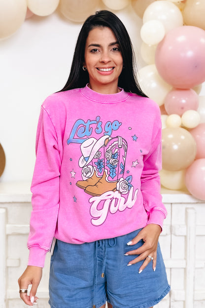 Let's Go Girls Graphic Sweatshirt - 2 Colors!