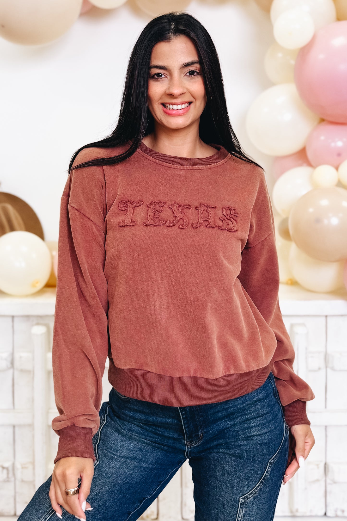 TEXAS Flocked Sweatshirt