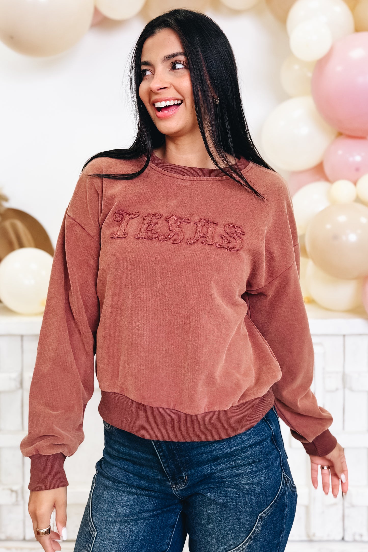 TEXAS Flocked Sweatshirt