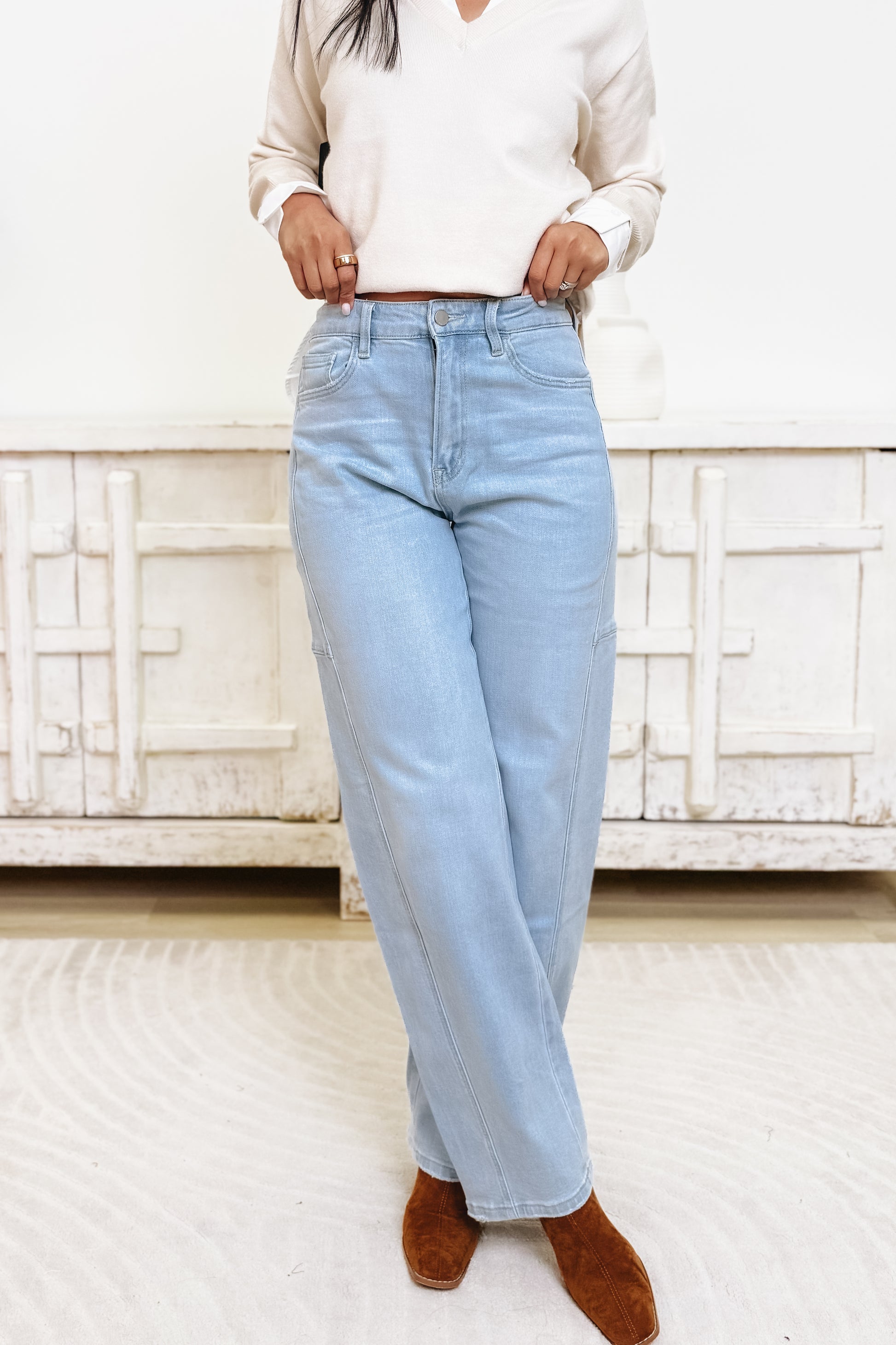 Built Different By Flying Monkey - High Rise Barrel Jeans