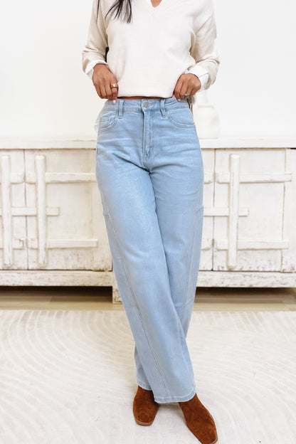 Built Different By Flying Monkey - High Rise Barrel Jeans