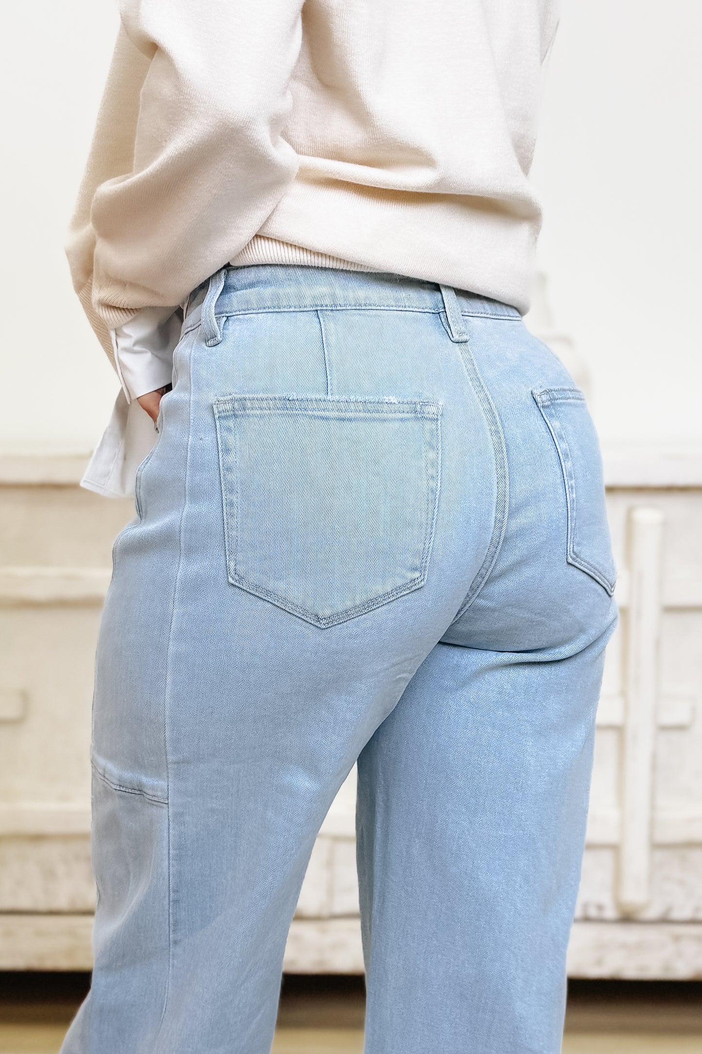 Built Different By Flying Monkey - High Rise Barrel Jeans