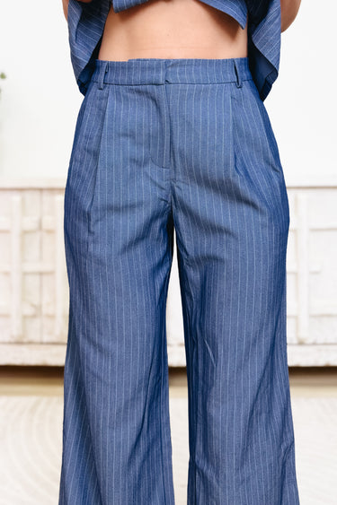 Put A Pinstripe In It Pants - Denim White