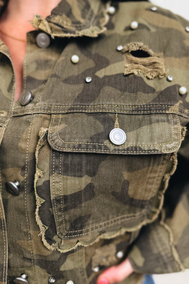 Glitzy Glam Pearl Denim Jacket