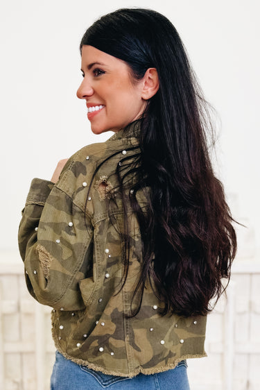 Glitzy Glam Pearl Denim Jacket
