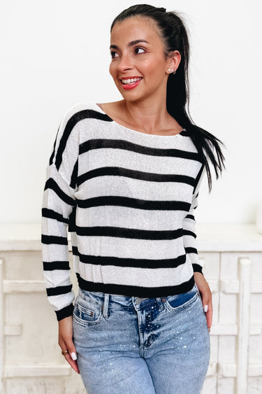 Everything & Beyond Striped Sweater Top
