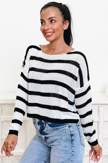 Everything & Beyond Striped Sweater Top