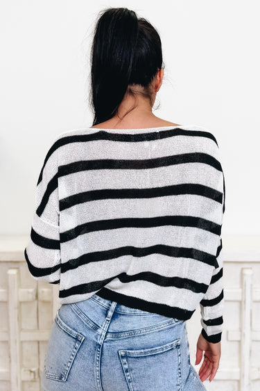 Everything & Beyond Striped Sweater Top