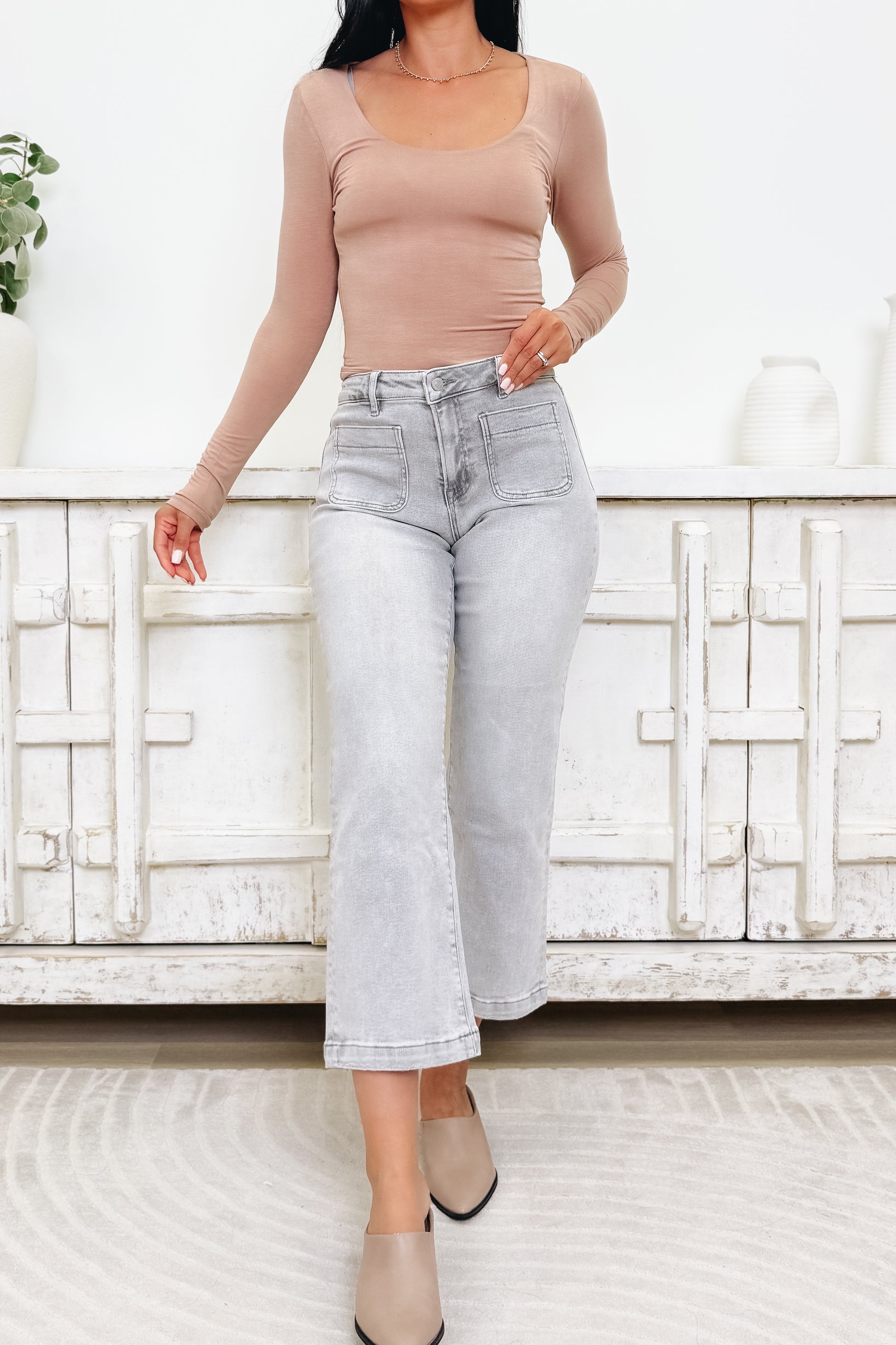 Carolina Girl By Mica - High Rise Wide Leg Jeans