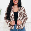 Run Wild Leopard Moto Jacket - Cream Cow