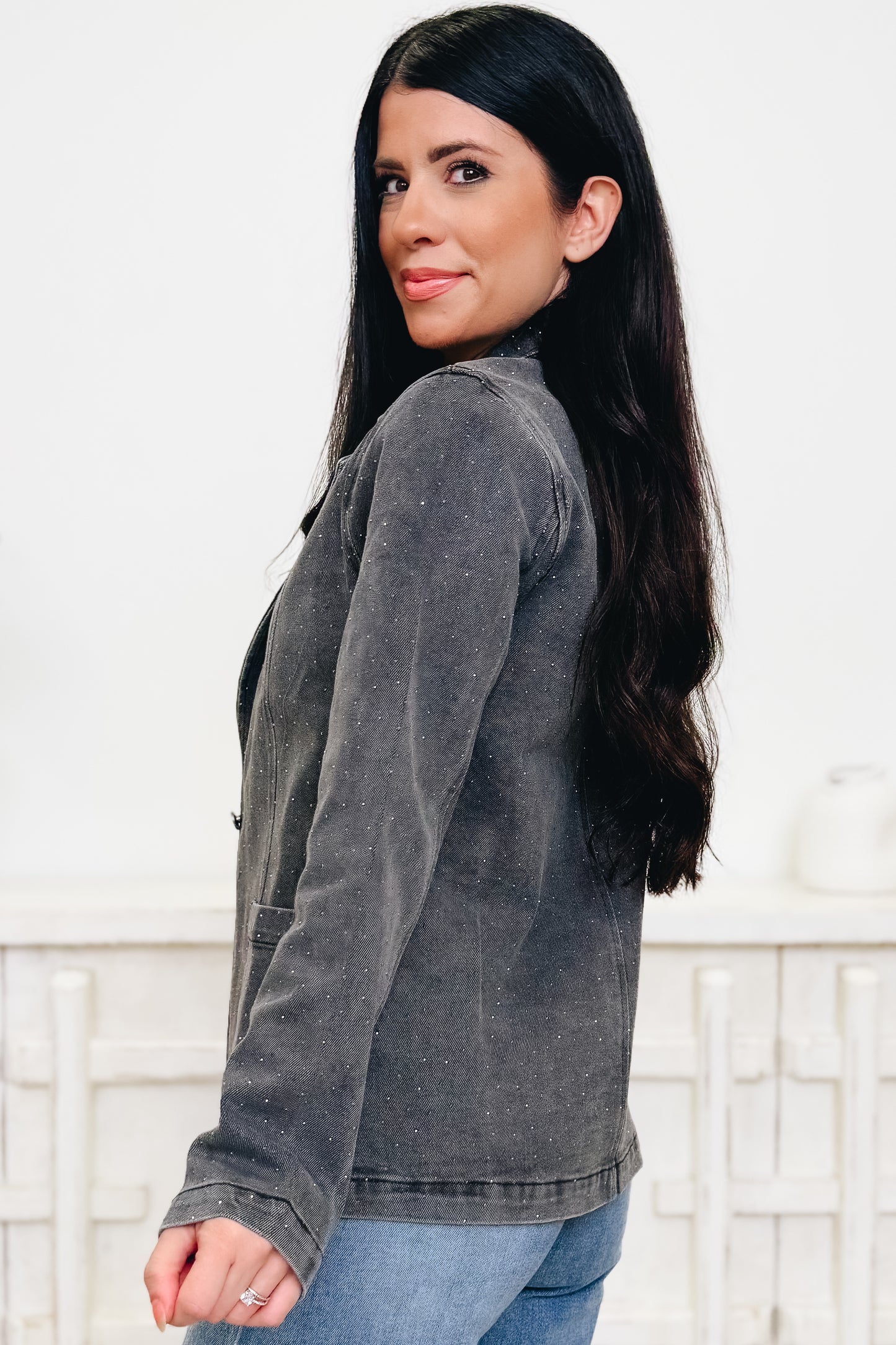 Shine & Glow Rhinestone Denim Jacket