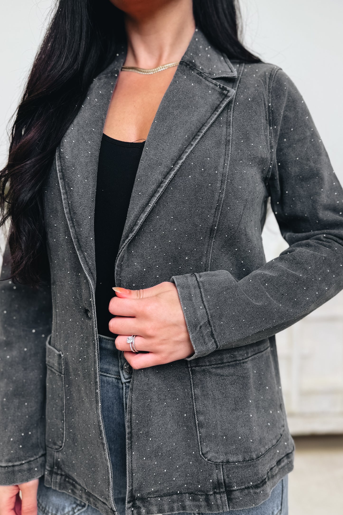 Shine & Glow Rhinestone Denim Jacket