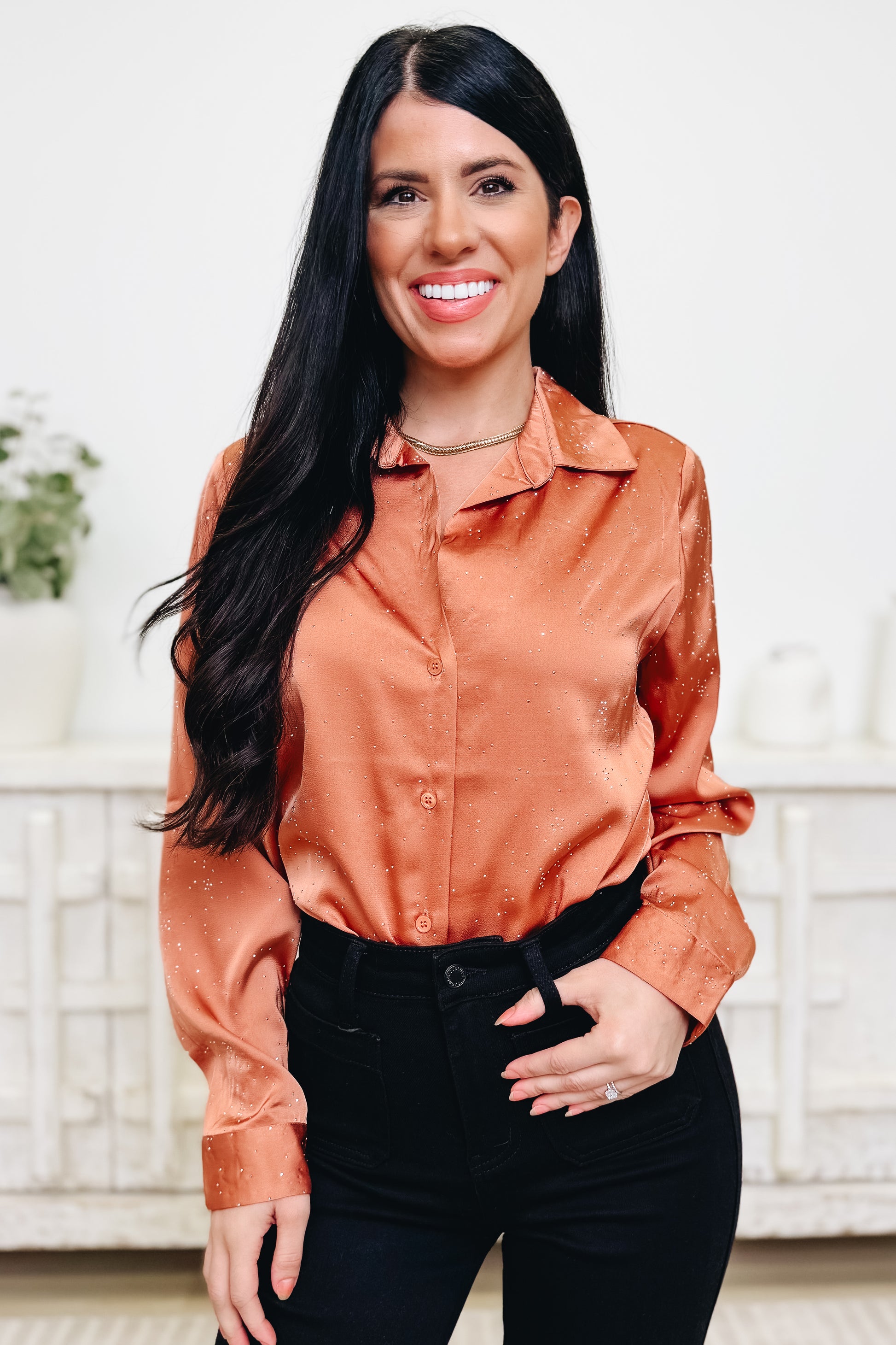 Give Em Your Shine Button Down Top