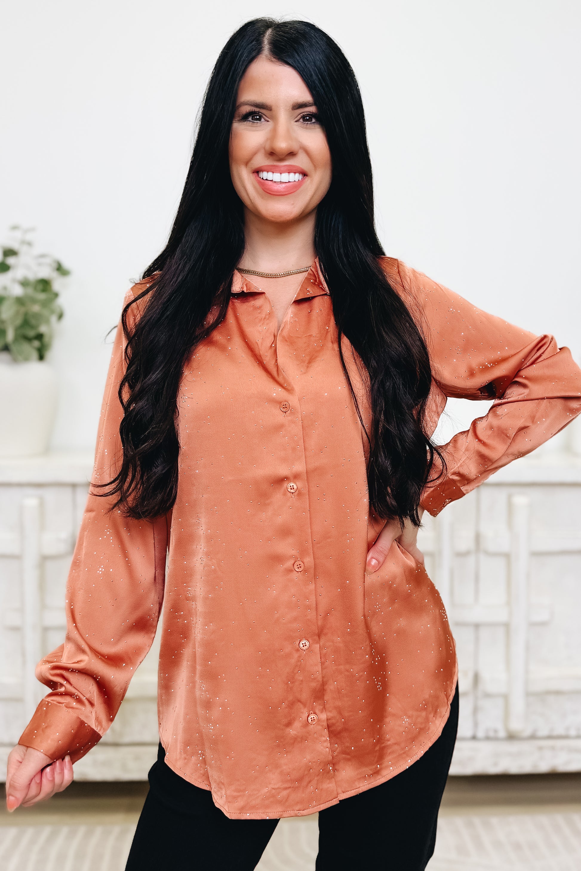 Give Em Your Shine Button Down Top