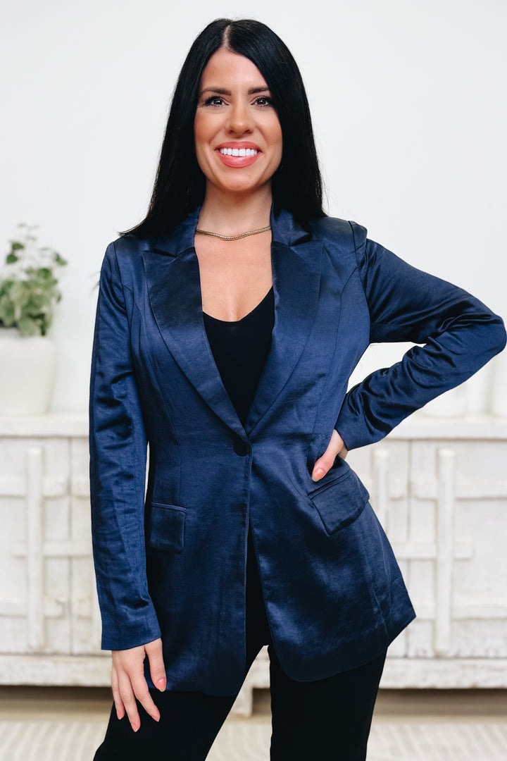 Keeping It Brief Satin Blazer - 2 Colors!