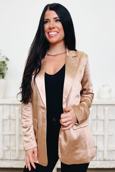 Keeping It Brief Satin Blazer - 3 Colors!