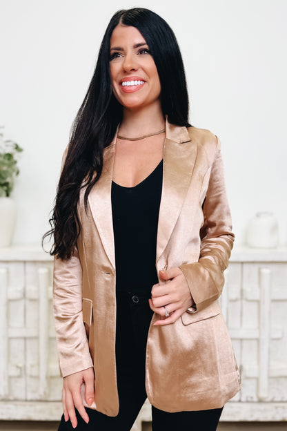 Keeping It Brief Satin Blazer - 2 Colors!