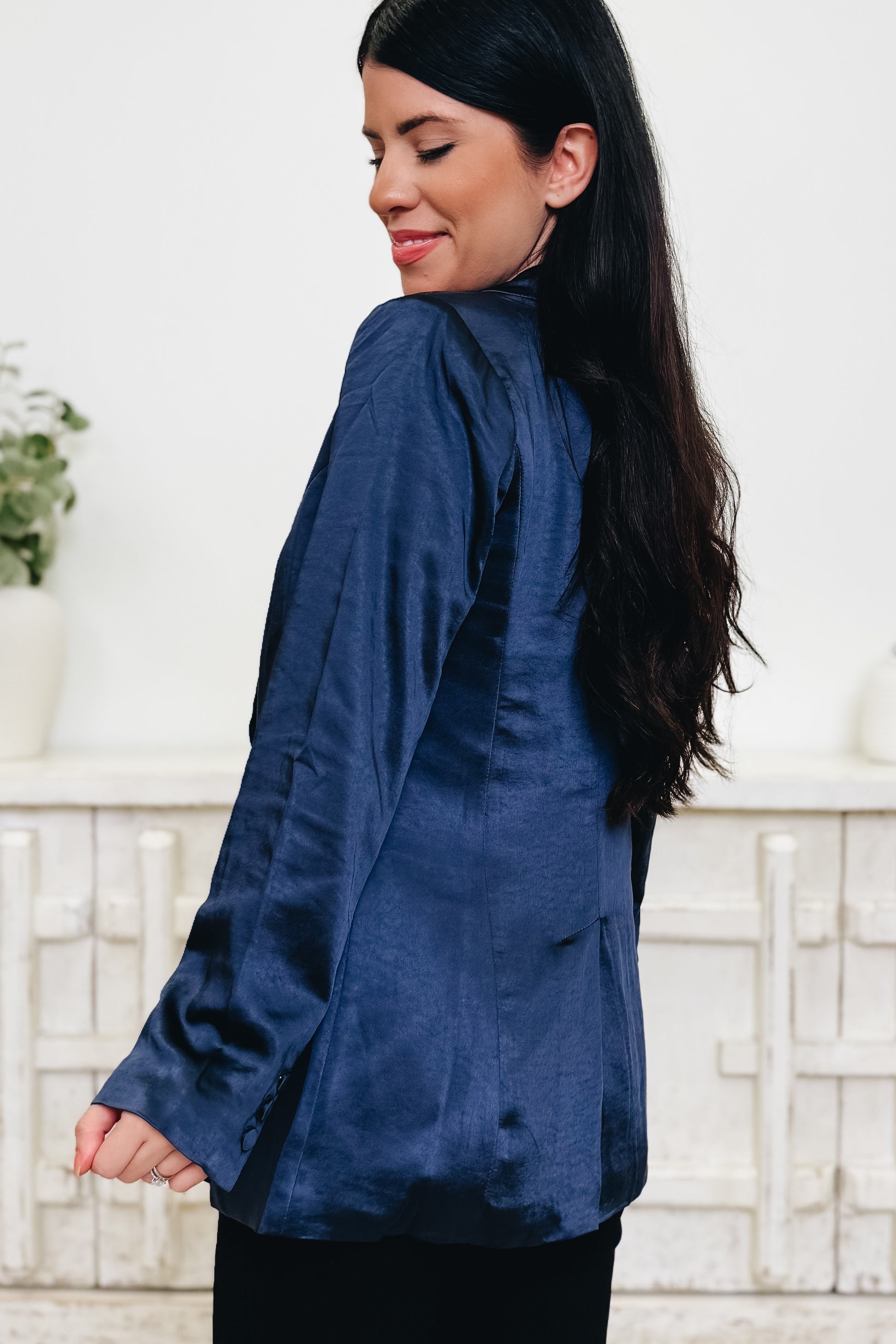 Keeping It Brief Satin Blazer - 2 Colors!