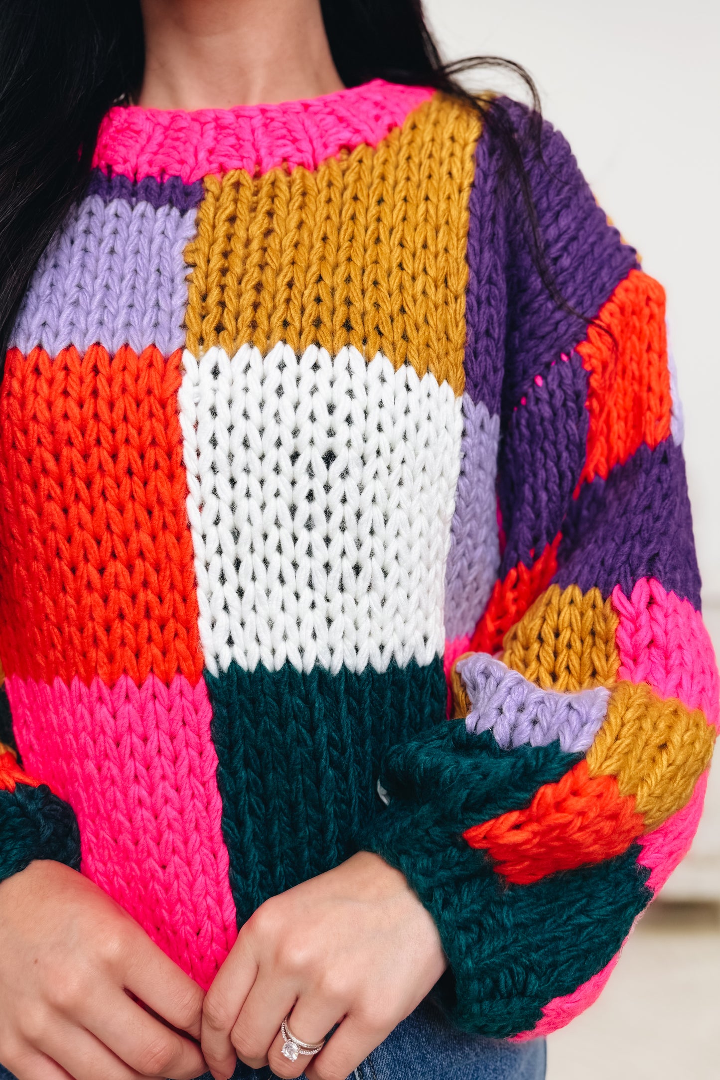 Block Don't Stop Crochet Sweater