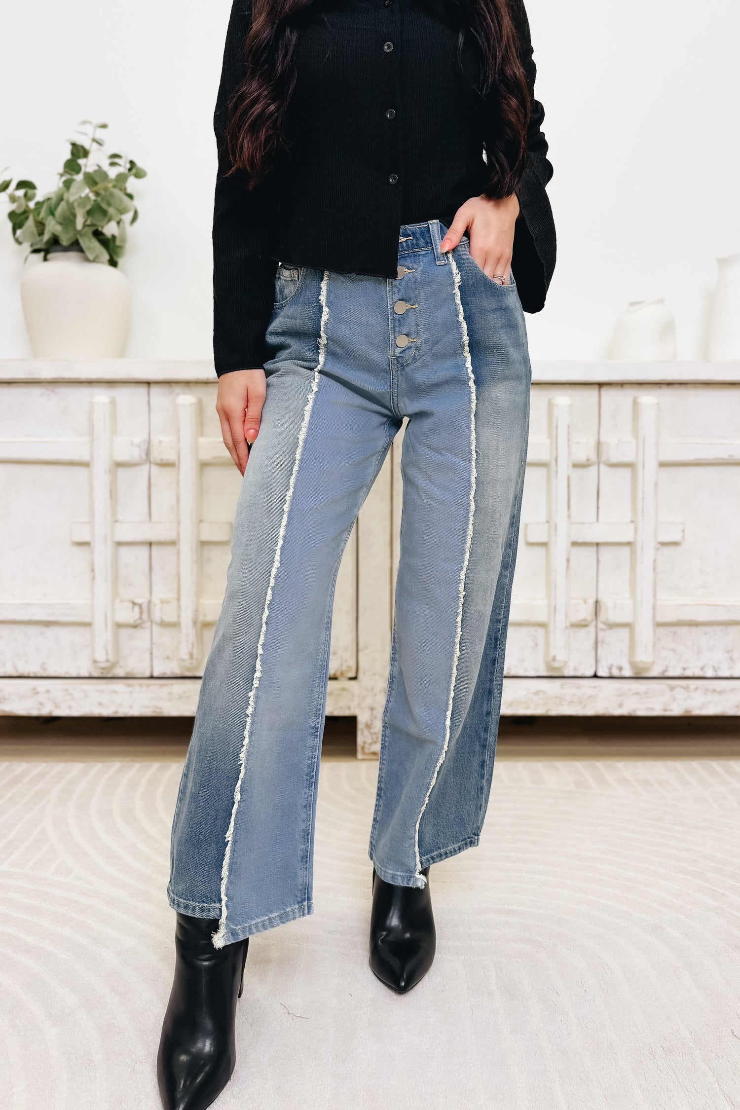 Split Decision Denim Pants