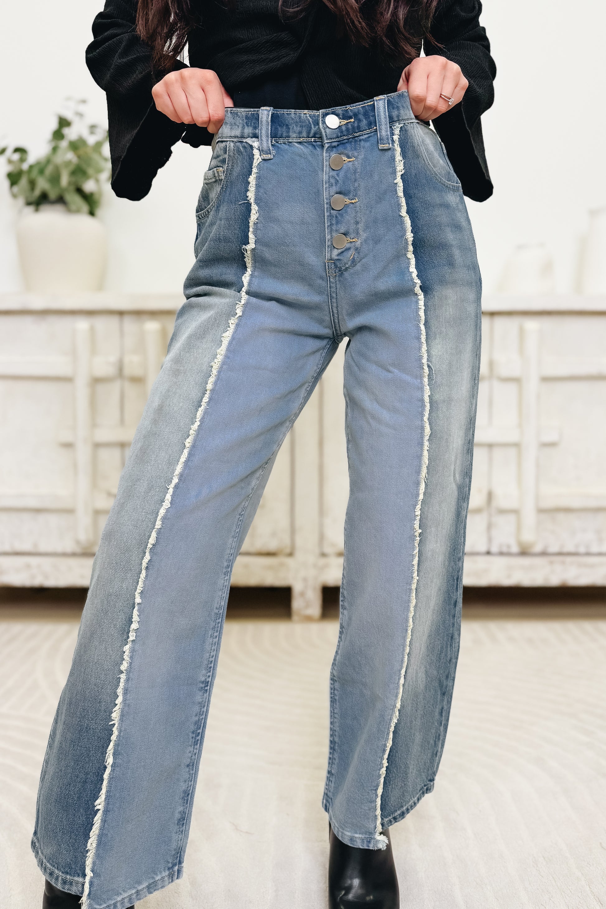 Split Decision Denim Pants