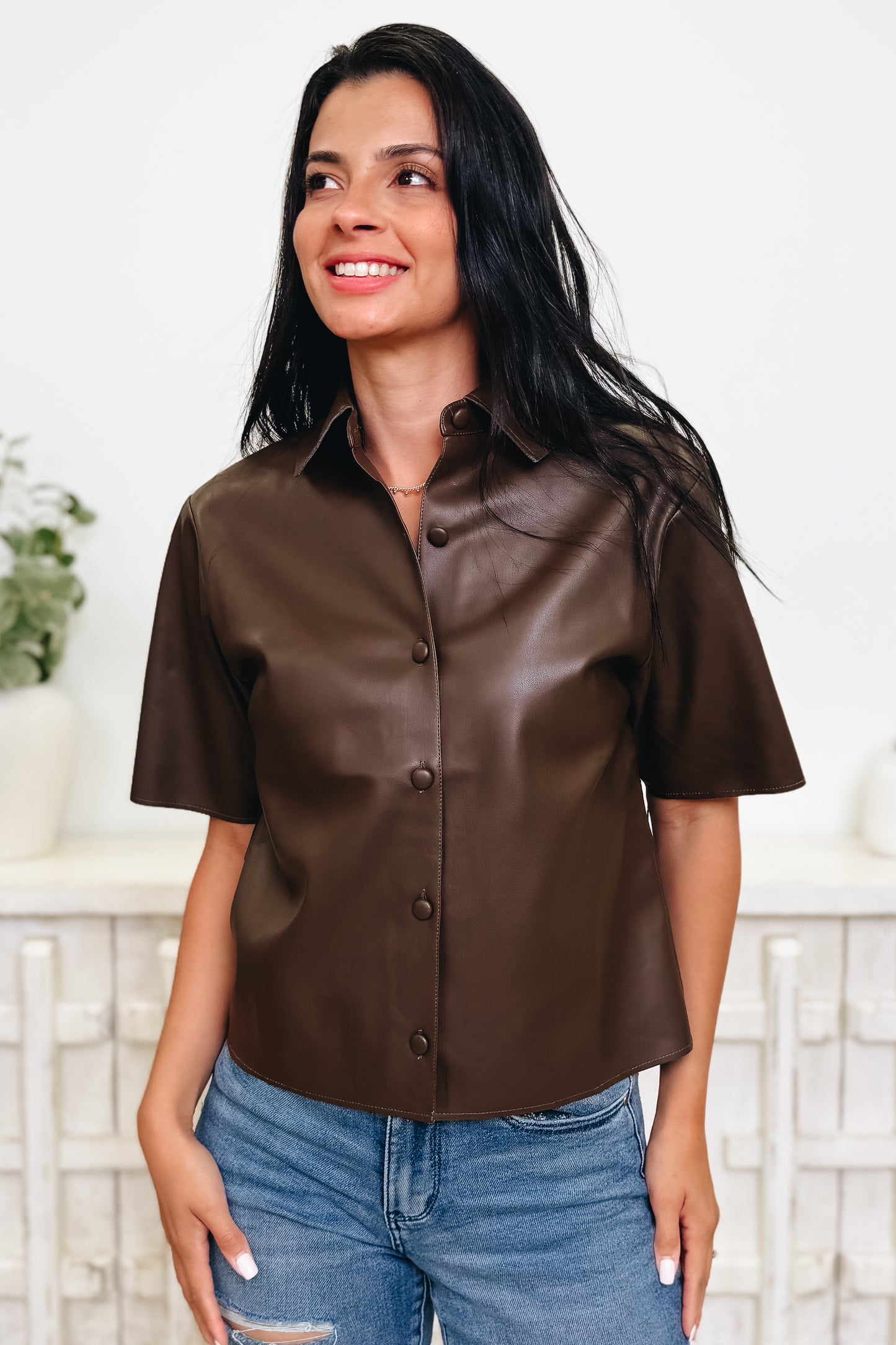 The Pleather Is All Mine Top - 3 Colors!