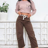 Worn Wild By Le Lis - High Rise Barrel Jeans - Chocolate