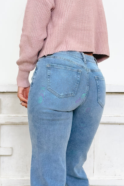 The Chic By Mica - Mid Rise Loose Fit Straight Jeans