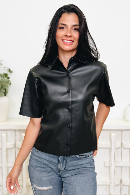 The Pleather Is All Mine Top - 3 Colors!