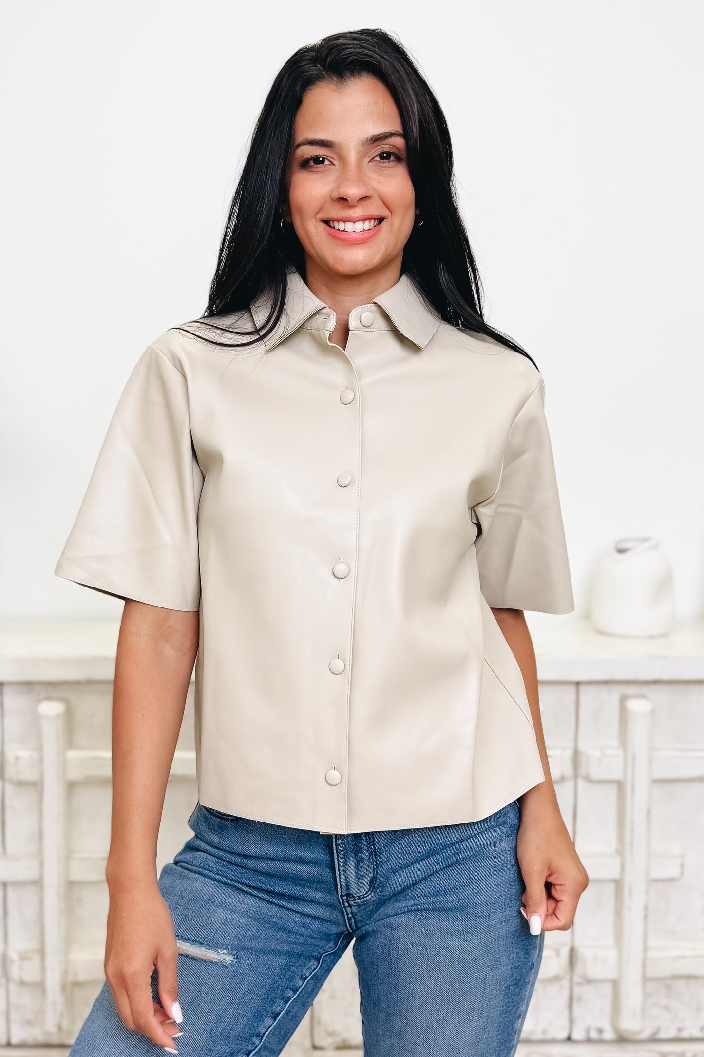 The Pleather Is All Mine Top - 3 Colors!