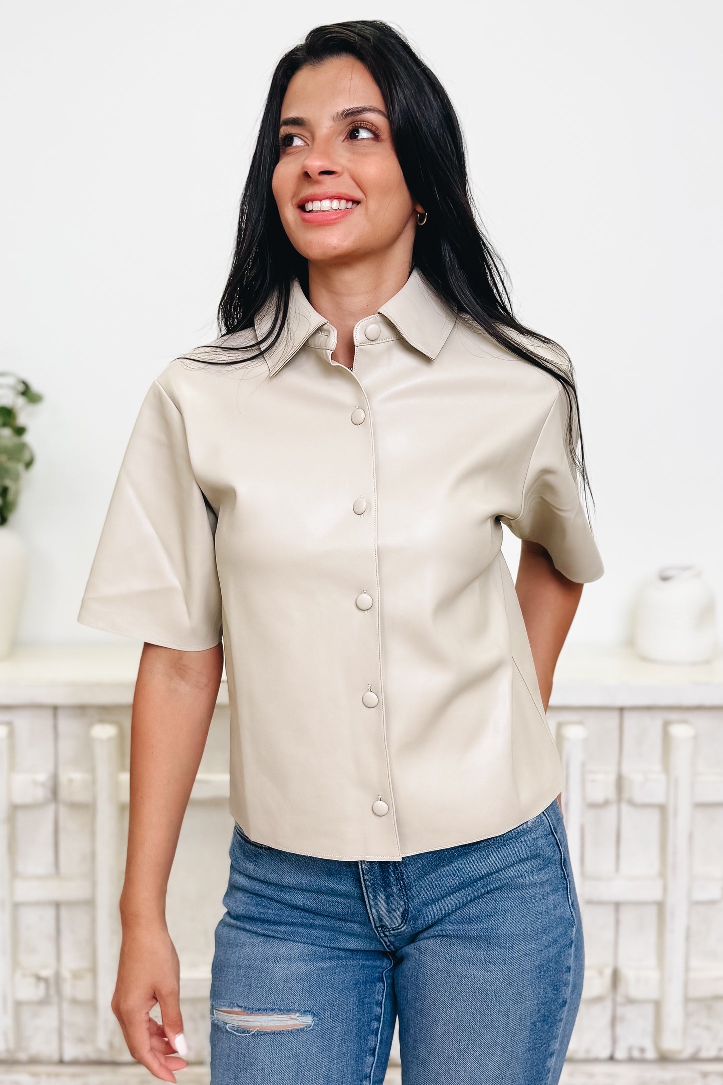 The Pleather Is All Mine Top - 3 Colors!