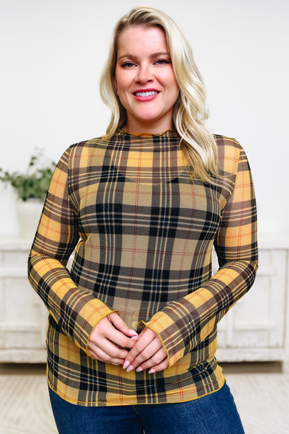Edge Of Plaid Mesh Top - 3 Colors!