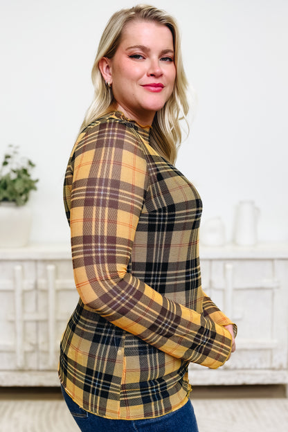 Edge Of Plaid Mesh Top - 3 Colors!