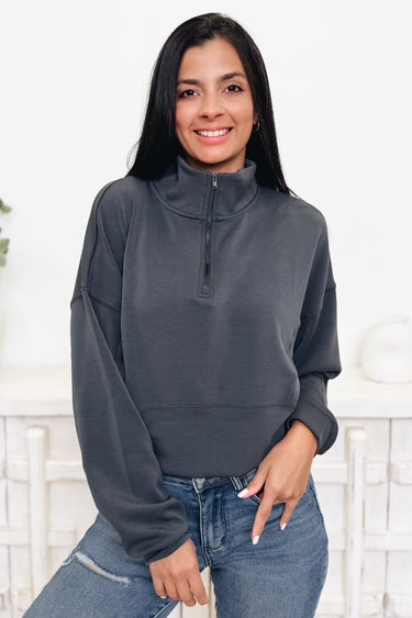 Silver Lining Luxe Quarter Zip Top - 2 Colors!