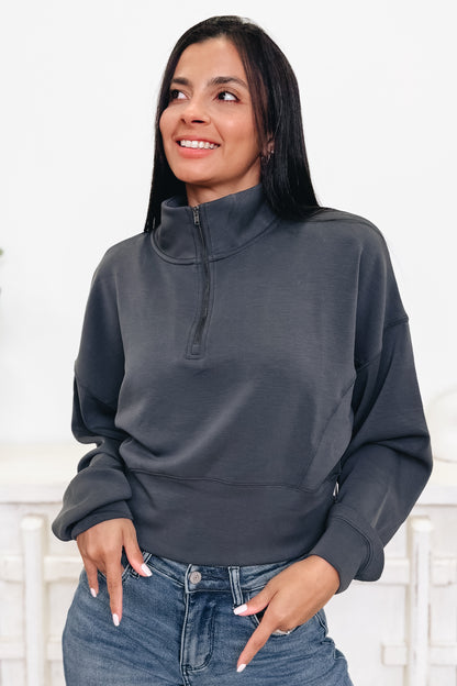 Silver Lining Luxe Quarter Zip Top - 2 Colors!