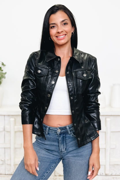 Be Where You Are Faux Leather Jacket