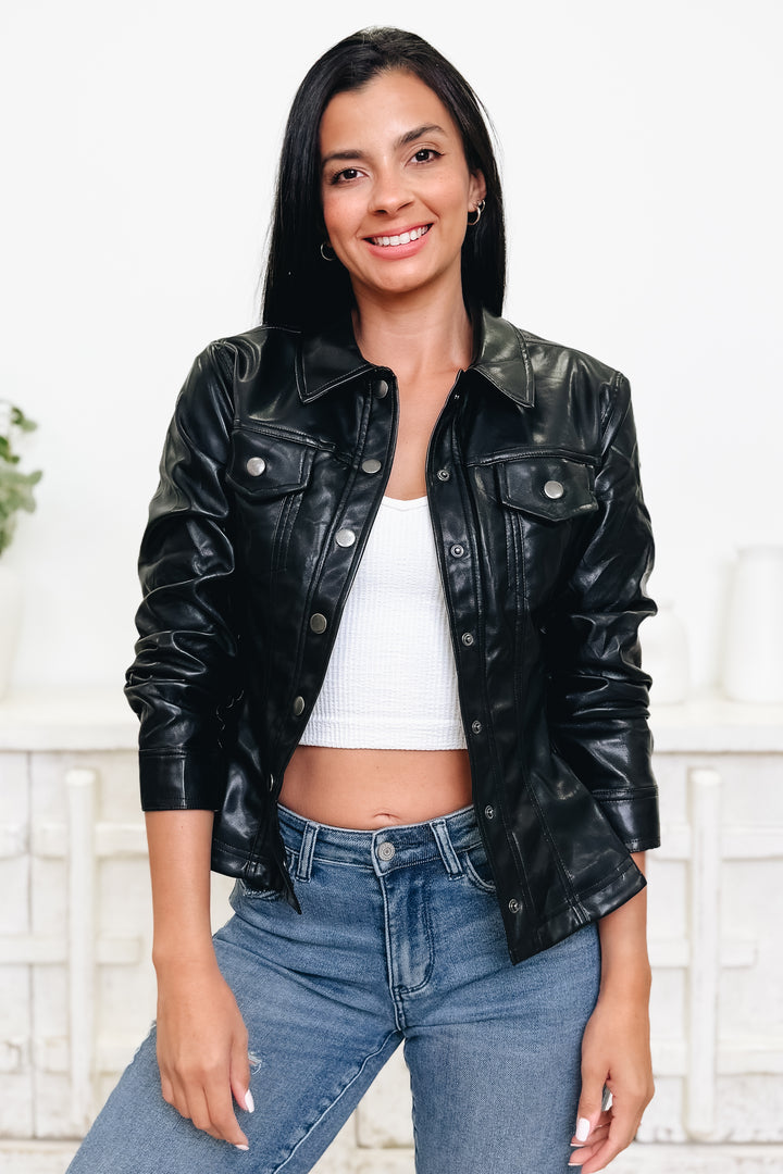 Be Where You Are Faux Leather Jacket