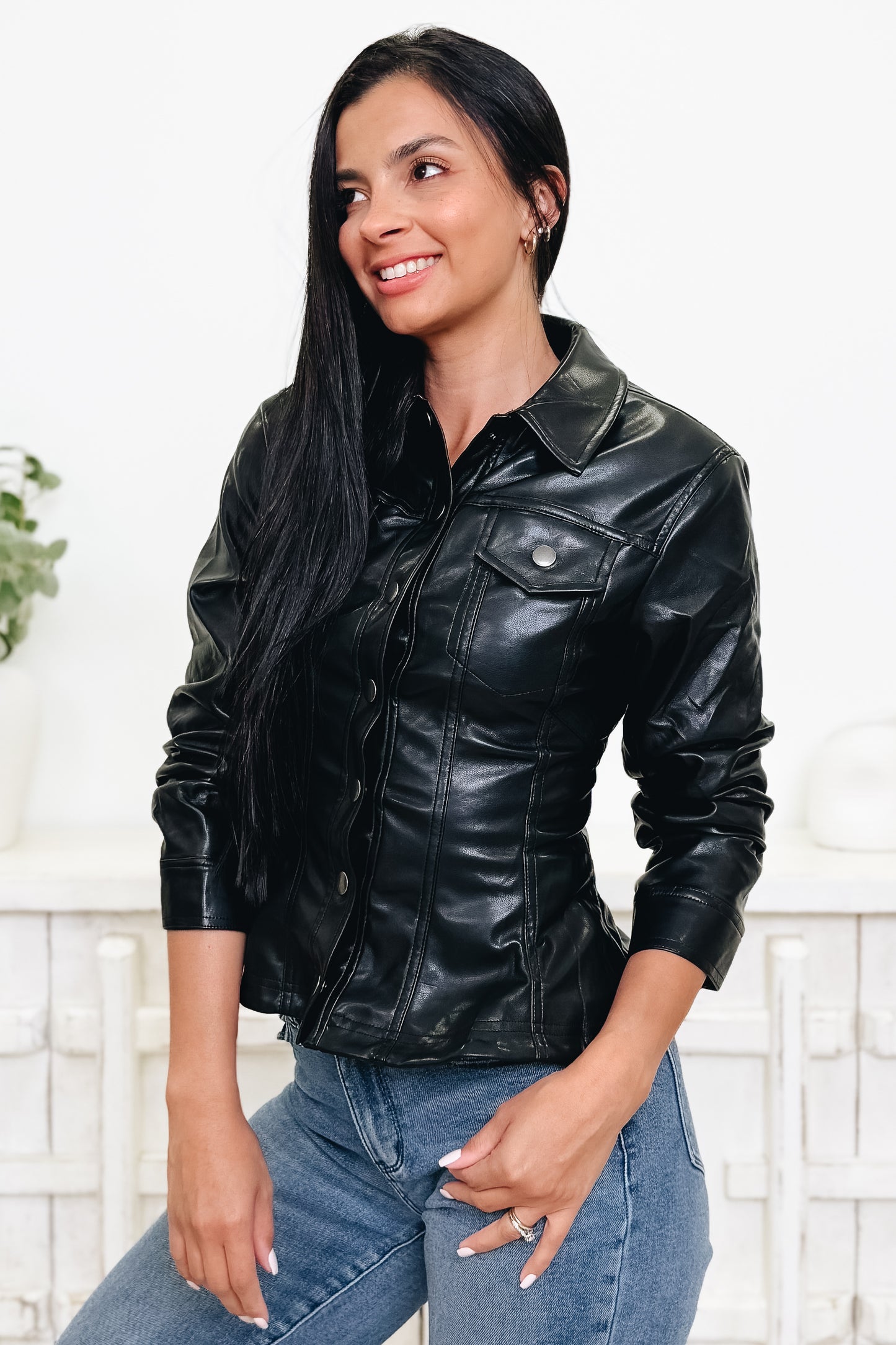 Be Where You Are Faux Leather Jacket