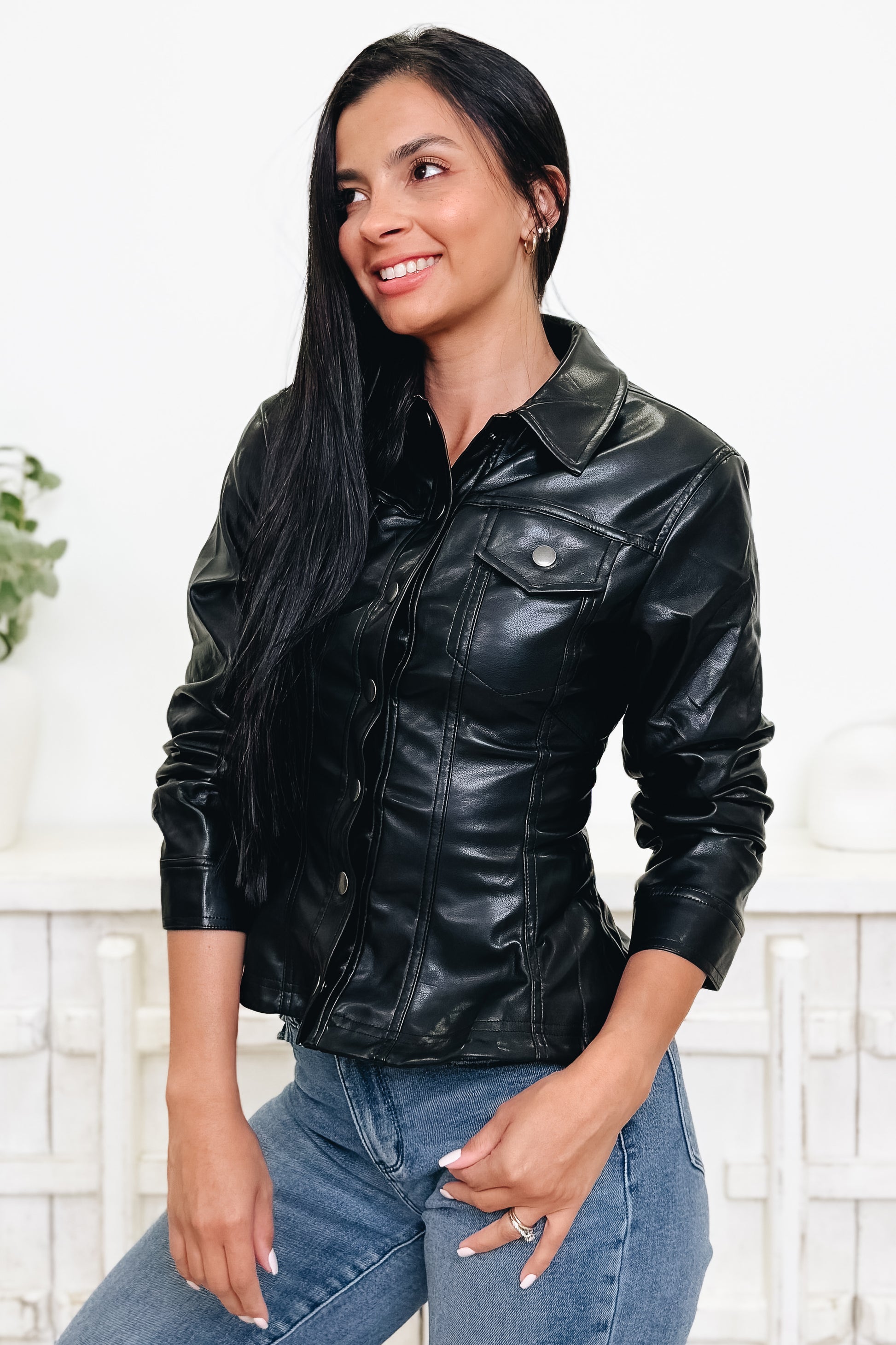 Be Where You Are Faux Leather Jacket