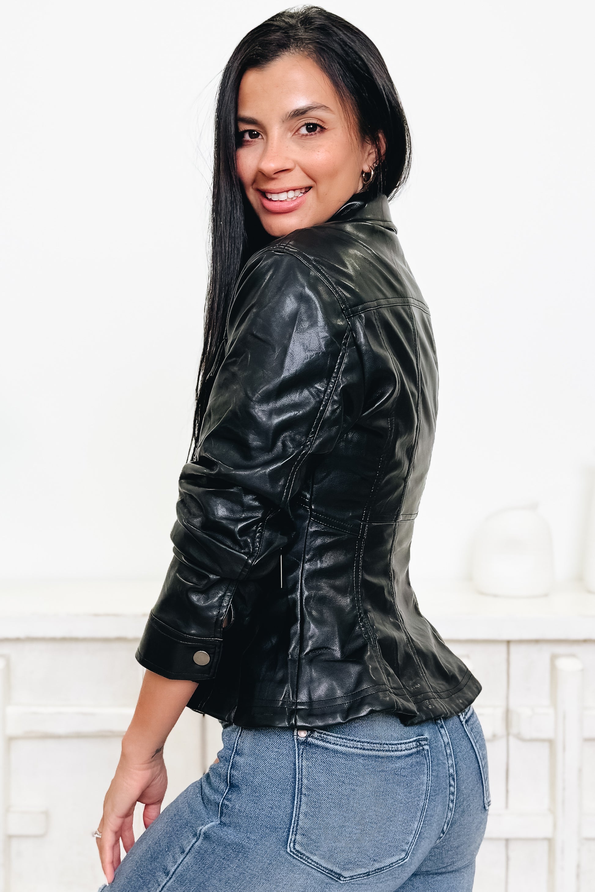 Be Where You Are Faux Leather Jacket