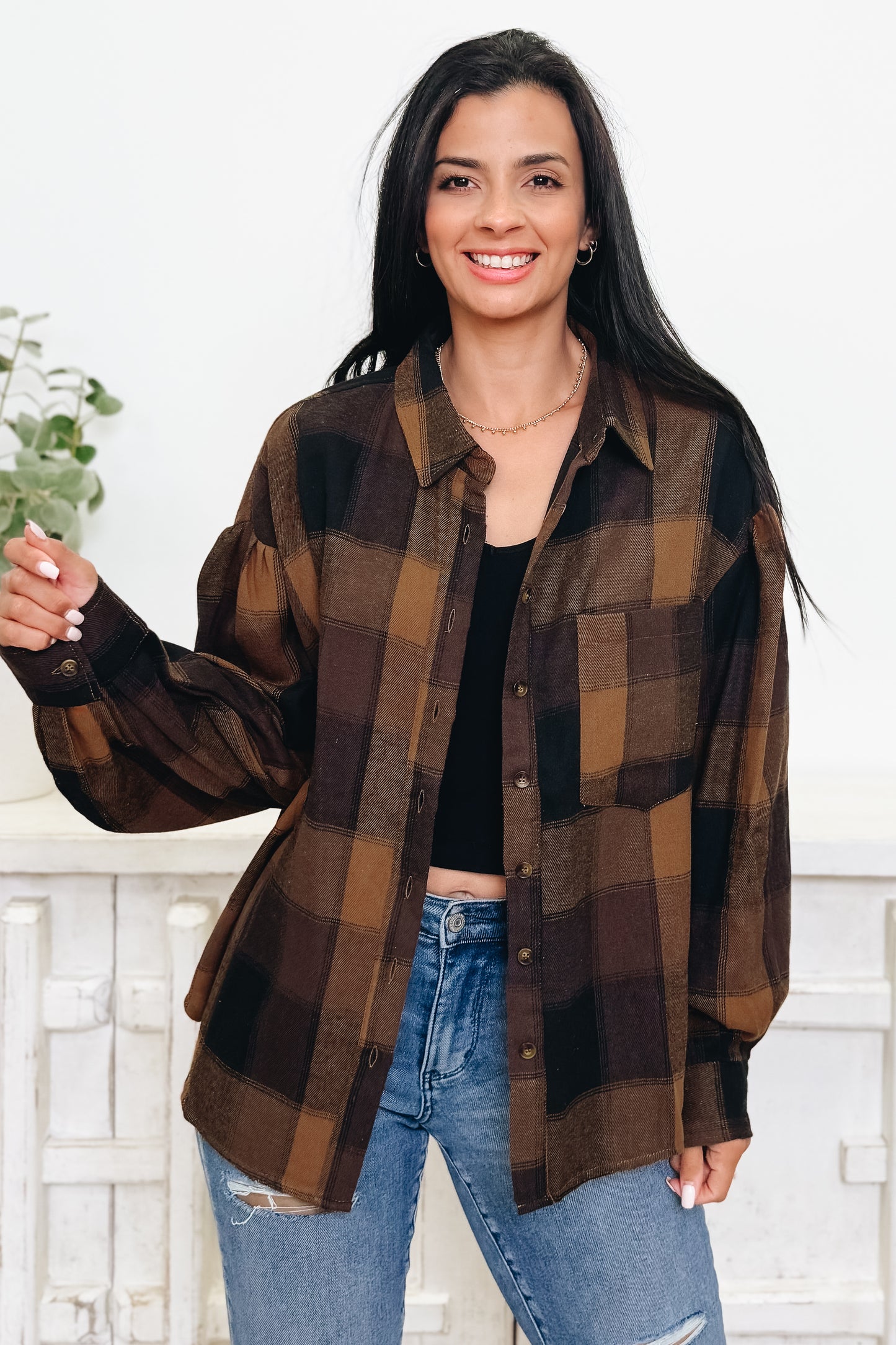 Wild About Plaid Button Down Top - 2 Colors!