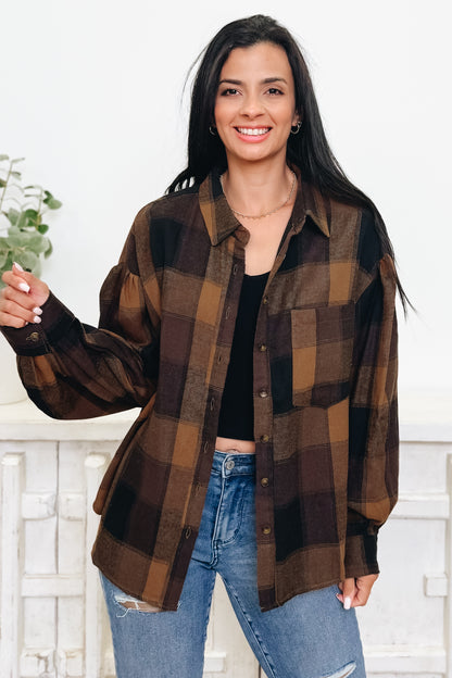 Wild About Plaid Button Down Top - 2 Colors!