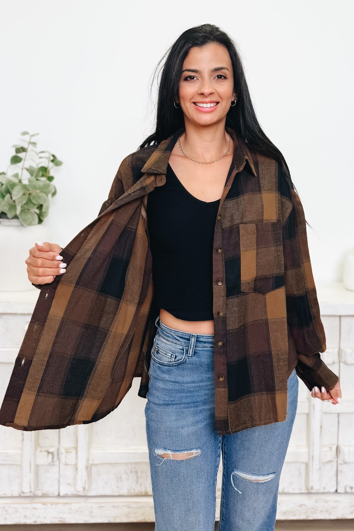 Wild About Plaid Button Down Top - 2 Colors!