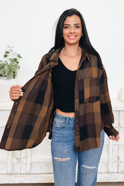 Wild About Plaid Button Down Top - 2 Colors!
