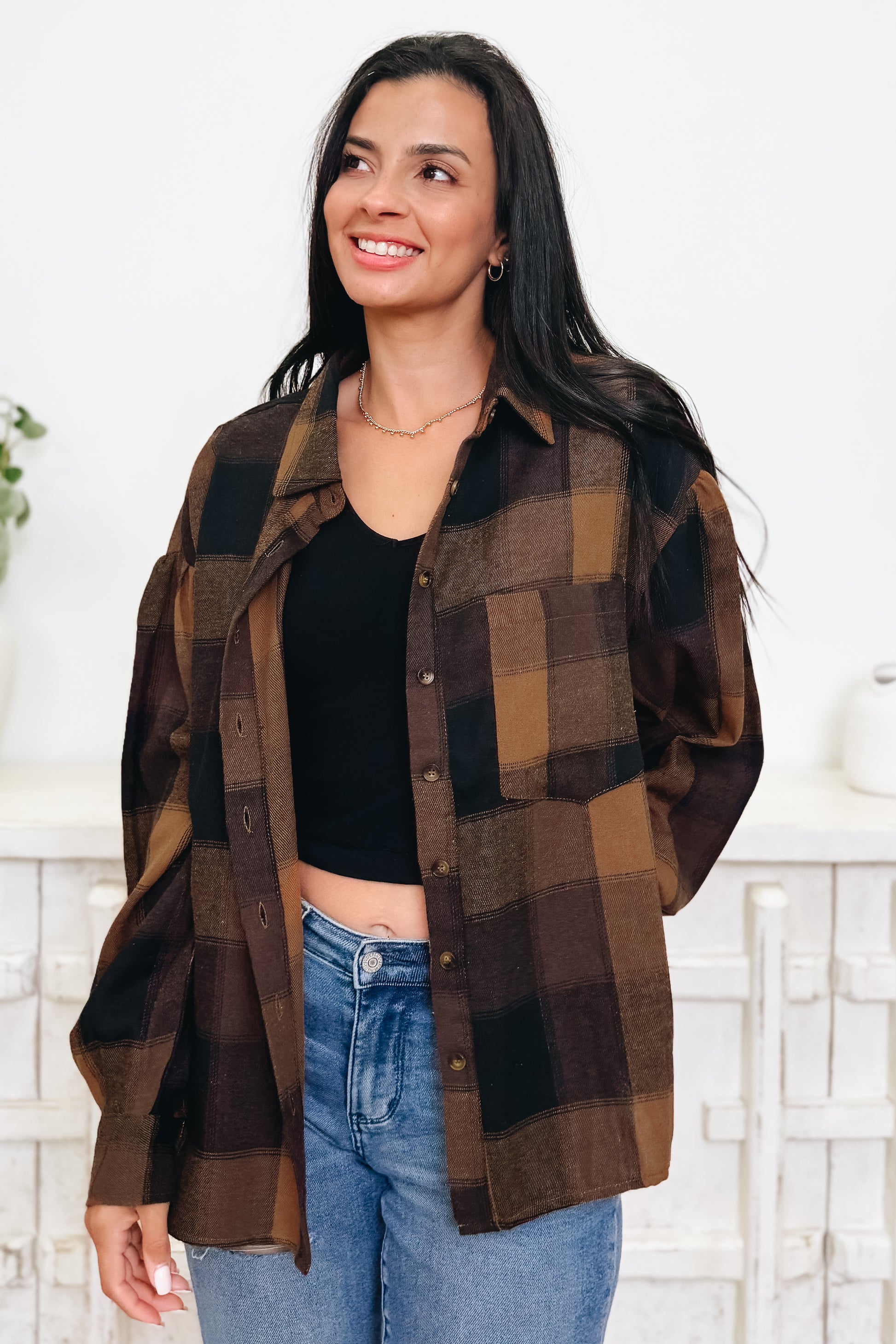 Wild About Plaid Button Down Top - 2 Colors!