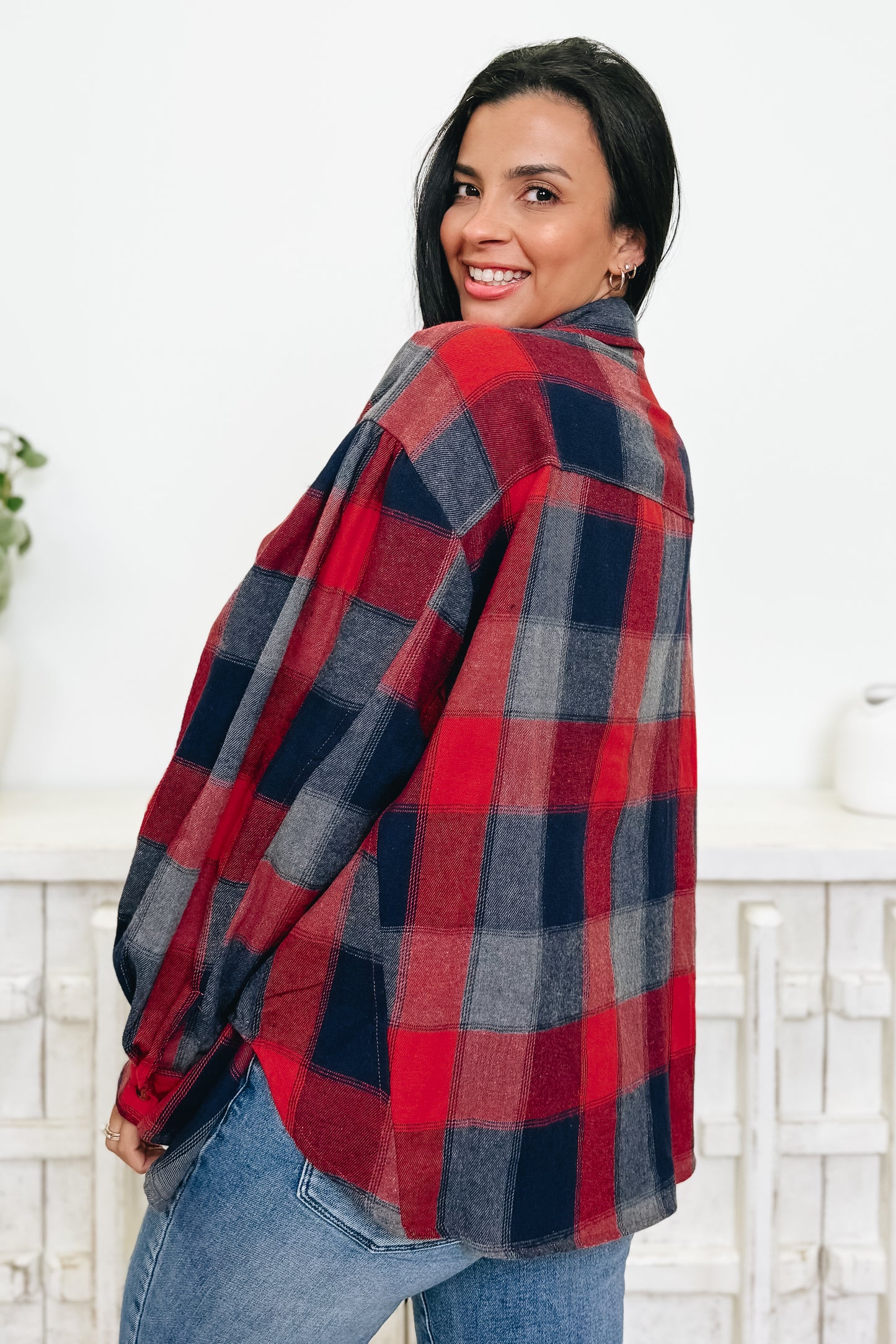 Wild About Plaid Button Down Top - 2 Colors!