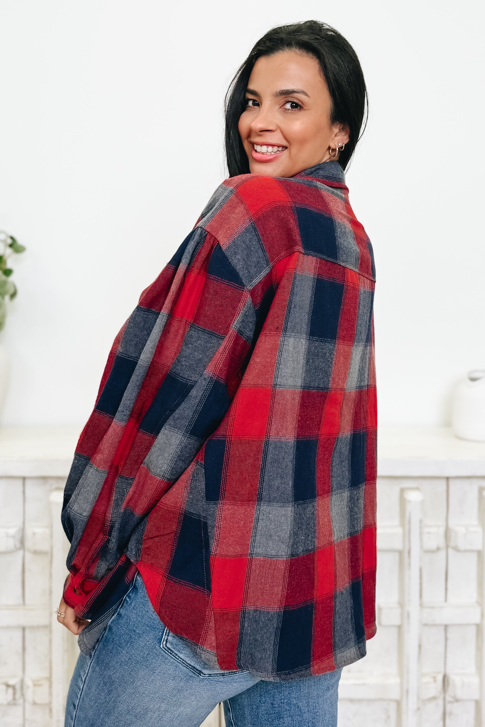 Wild About Plaid Button Down Top - 2 Colors!